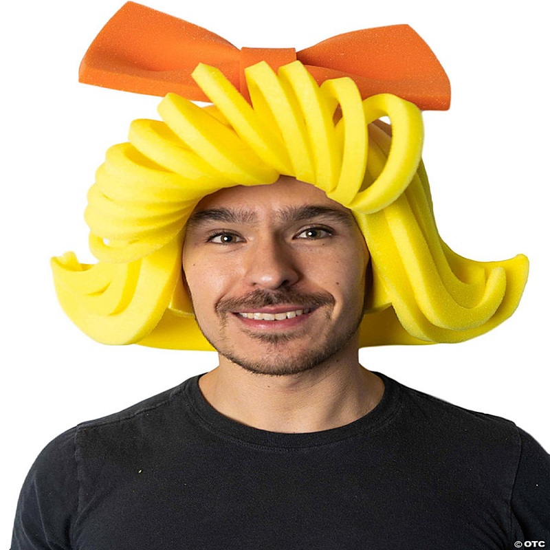 Foam Party Hats Curls and Bow Wig - Photo Booth Prop - Party Favors -Halloween - Crazy Hat Day