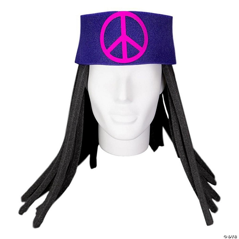 Foam Party Hats Hippie Wig - Photo Booth Prop - Party Favors -Halloween - Crazy Hat Day