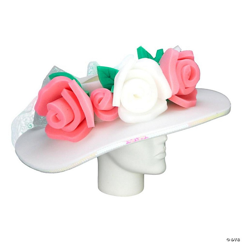 Foam Party Hats Roses Bride Large Pamela - Photo Booth Prop - Party Favors -Halloween - Crazy Hat Day