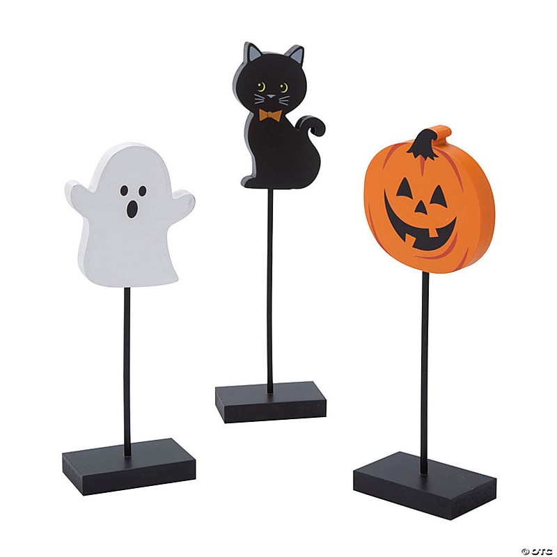 Halloween Pedestal Tabletop Decorations - 3 Pc.