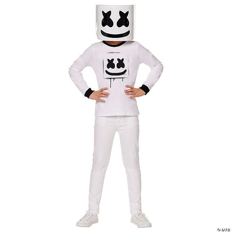Kids Black & White Marshmello Halloween Costume