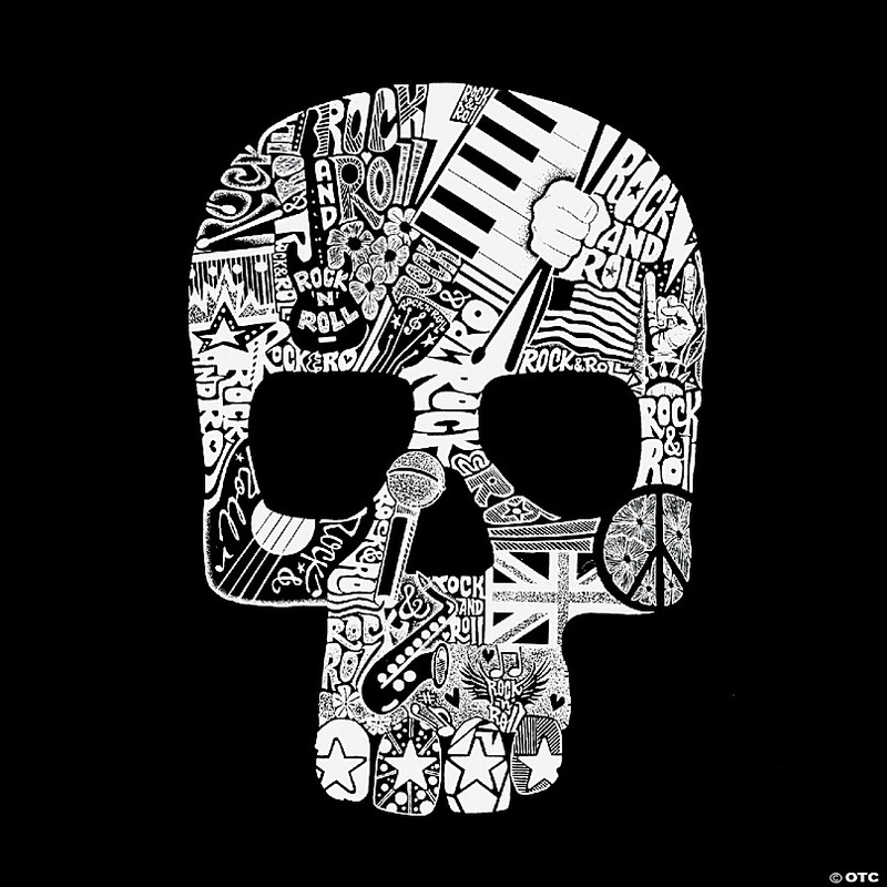 Large Word Art Tote Bag - Rock n Roll Skull - 20W x 15H x 5D