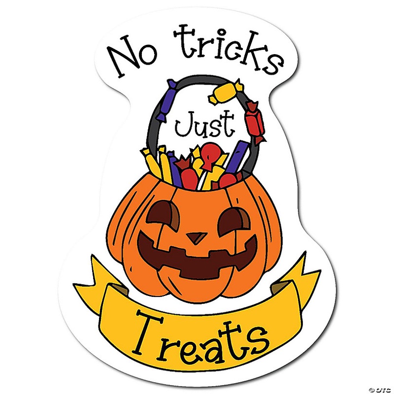Magnet Me Up Halloween No Tricks Just Treats Holiday Magnet Decal 5x3.5 Automotive Magnet