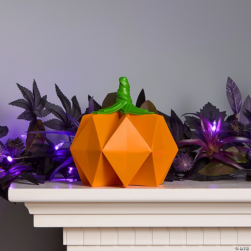 National Tree Company 6 Orange Halloween Origami Pumpkin Tabletop Decoration