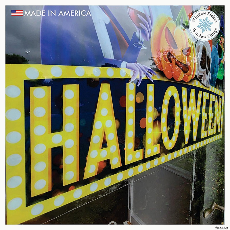 WINDOW FLAKES CAST OF HALLOWEEN LARGE WINDOW CLING DECAL DECORATION