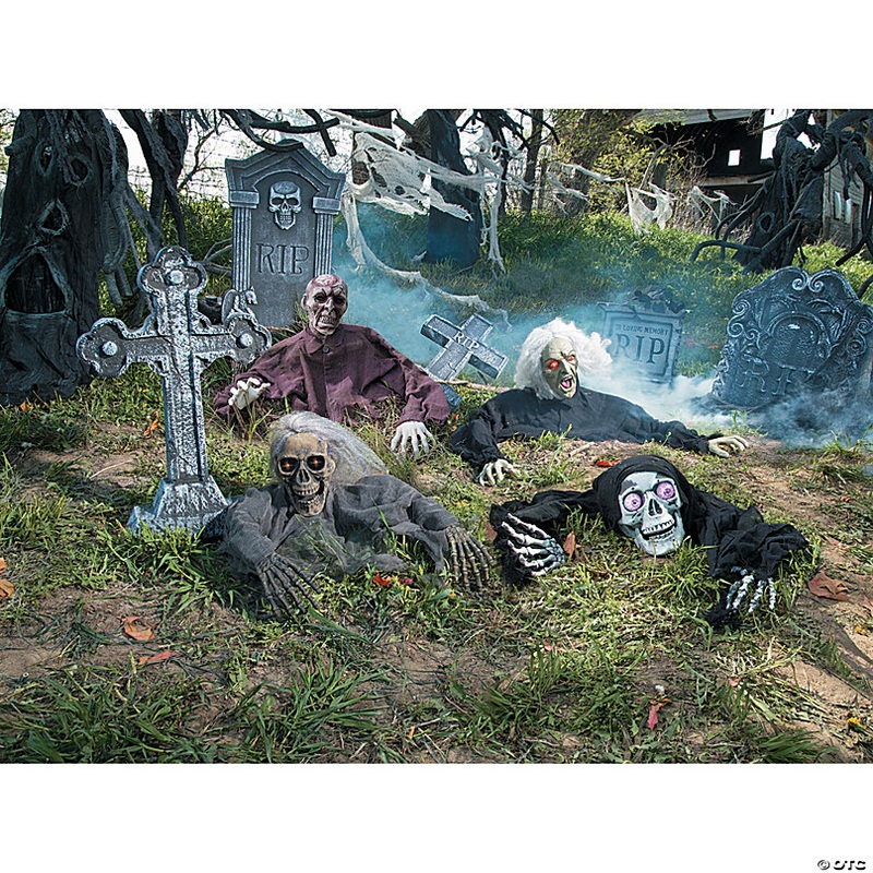 10 Brain Zombie Groundbreaker Foam Halloween Outdoor Decoration