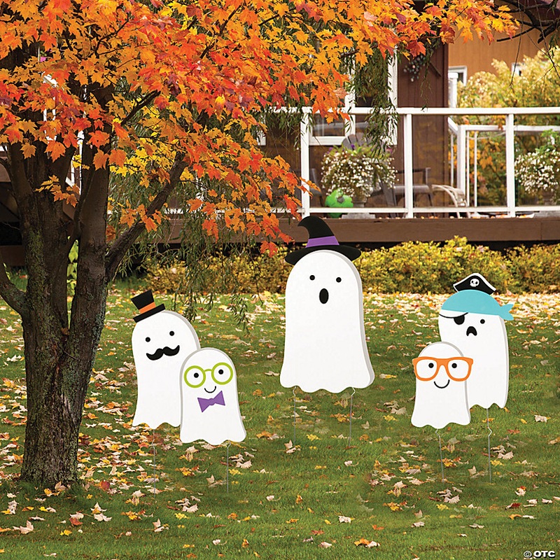 17 - 26 Halloween Ghost Yard Sign Set - 3 Pc.