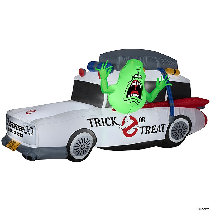 44 Airblown Blowup Inflatable Ghostbusters Ecto-1 with Slimer Halloween Outdoor Yard Decoration