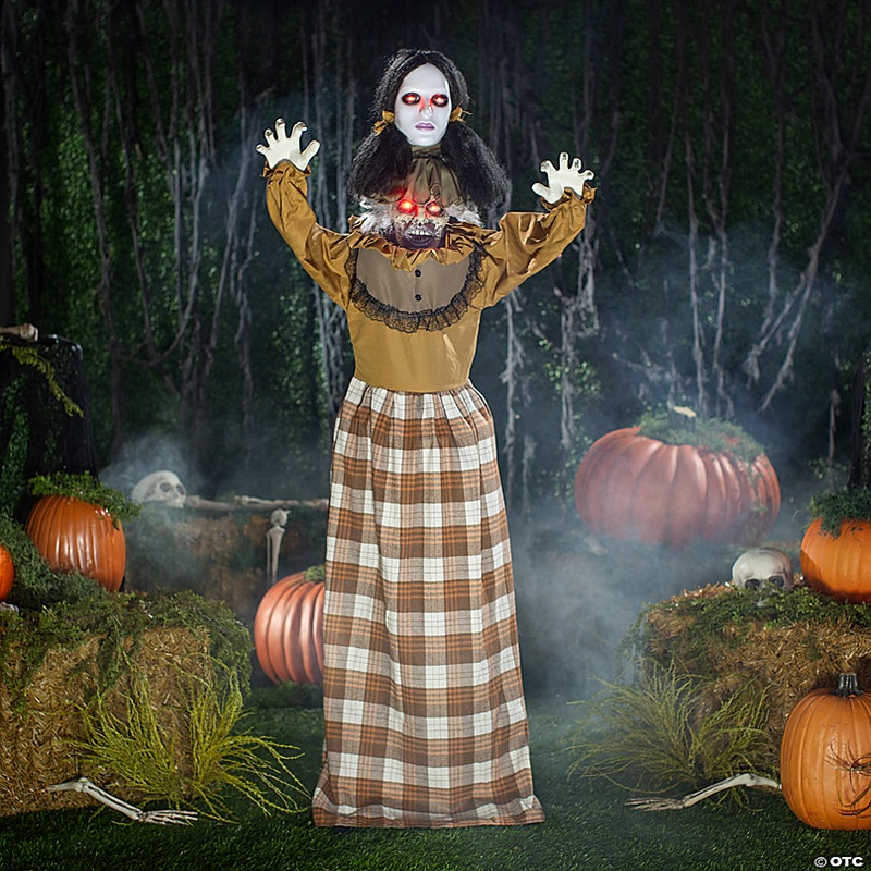 5 Ft. Standing Creepy Woman Plastic Pop-Up Halloween Decoration
