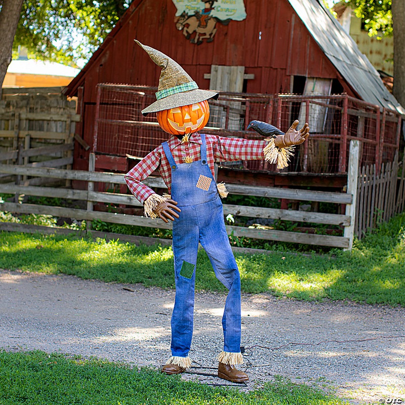 6 Ft. Animated Light-Up Talking Whimsical Jack-O'-Lantern Scarecrow