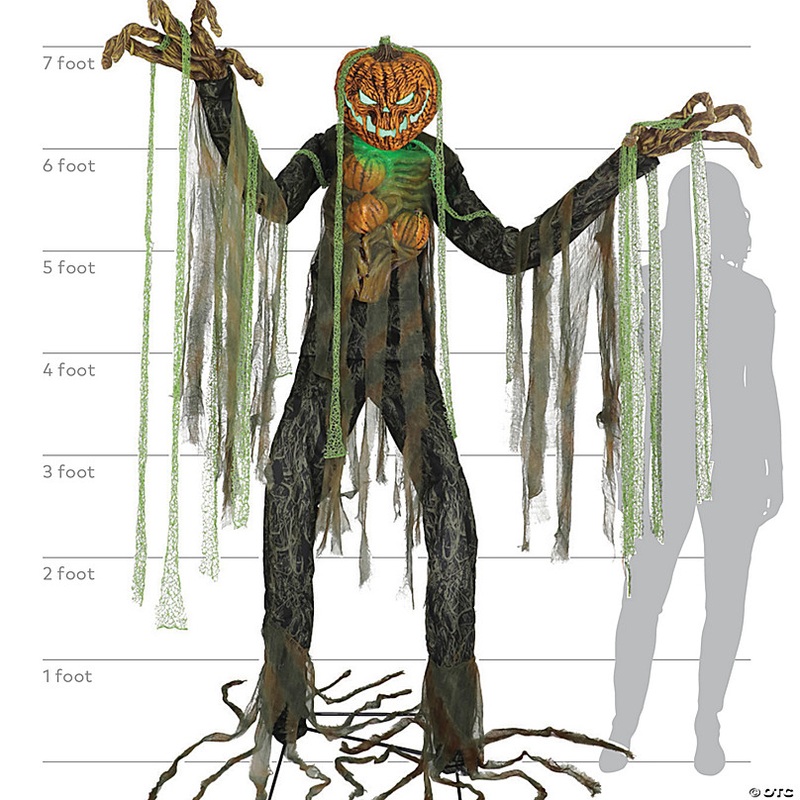 7 Ft. Animated Light-Up Root of Evil Jack-O-Lantern Tree Monster Halloween Decoration