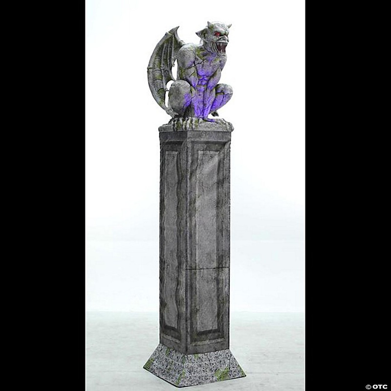 8 Ft. Animated Oversized Gargoyle Pillar Halloween Decoration