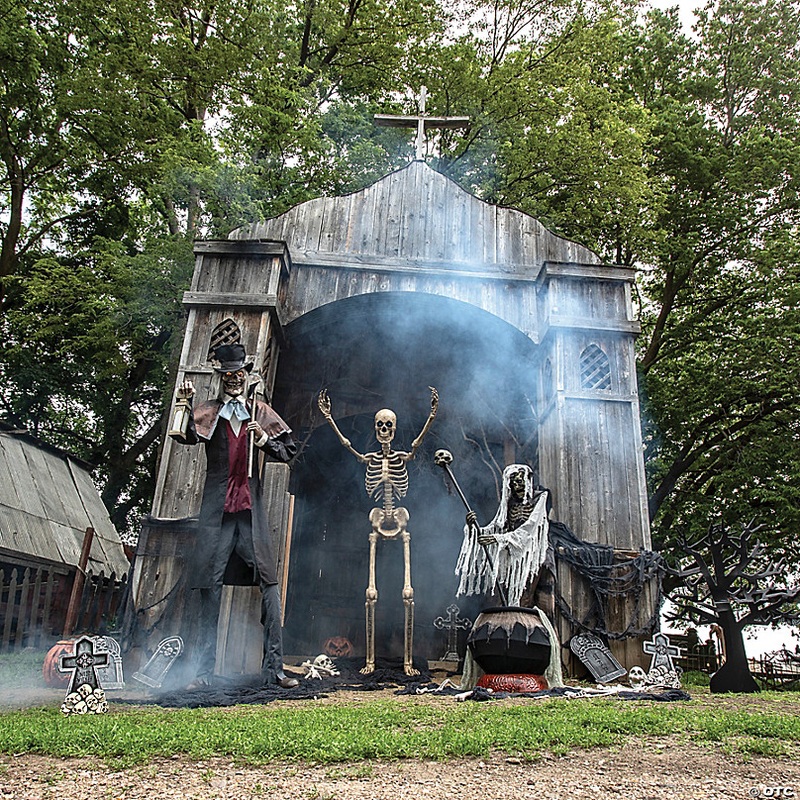 8 Ft. Towering Skeleton with Projection Eyes Halloween Decoration