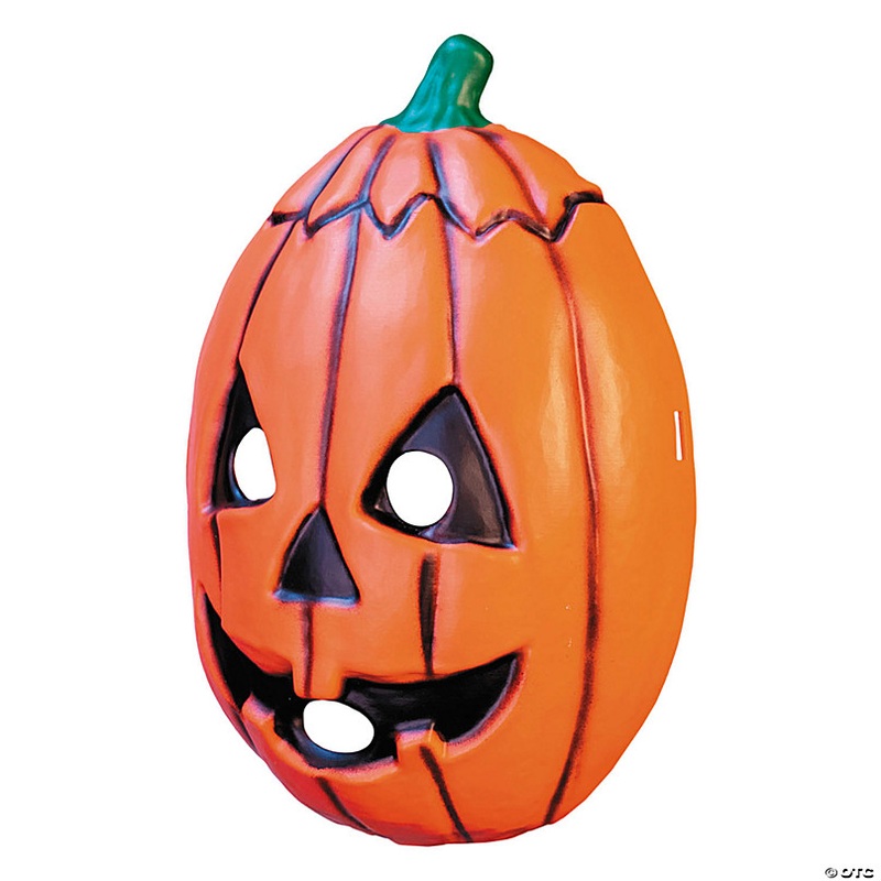 Adults Don Post Studios Orange Pumpkin Face Injection Molded Plastic Mask - One Size