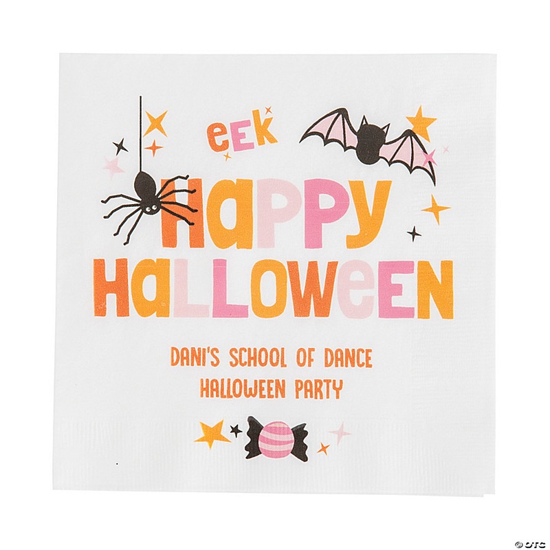 Bulk 50 Ct. Personalized Pastel Halloween Party Paper Napkins