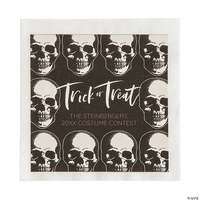 Bulk 50 Pc. Personalized Skeleton Beverage or Luncheon Napkins