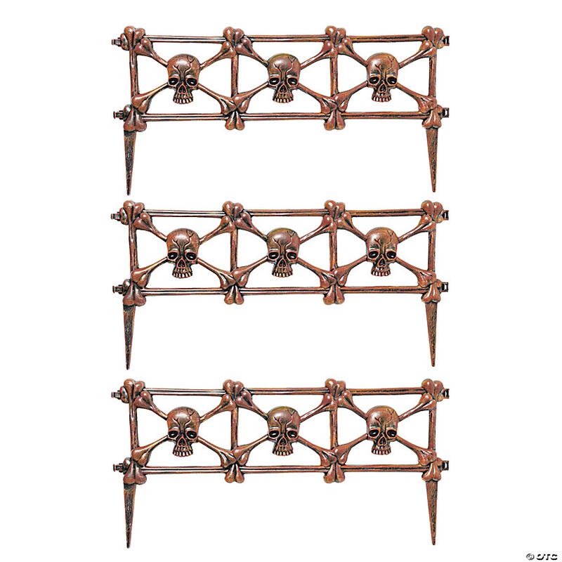 Skull Plastic Graveyard Fence Halloween Decoration