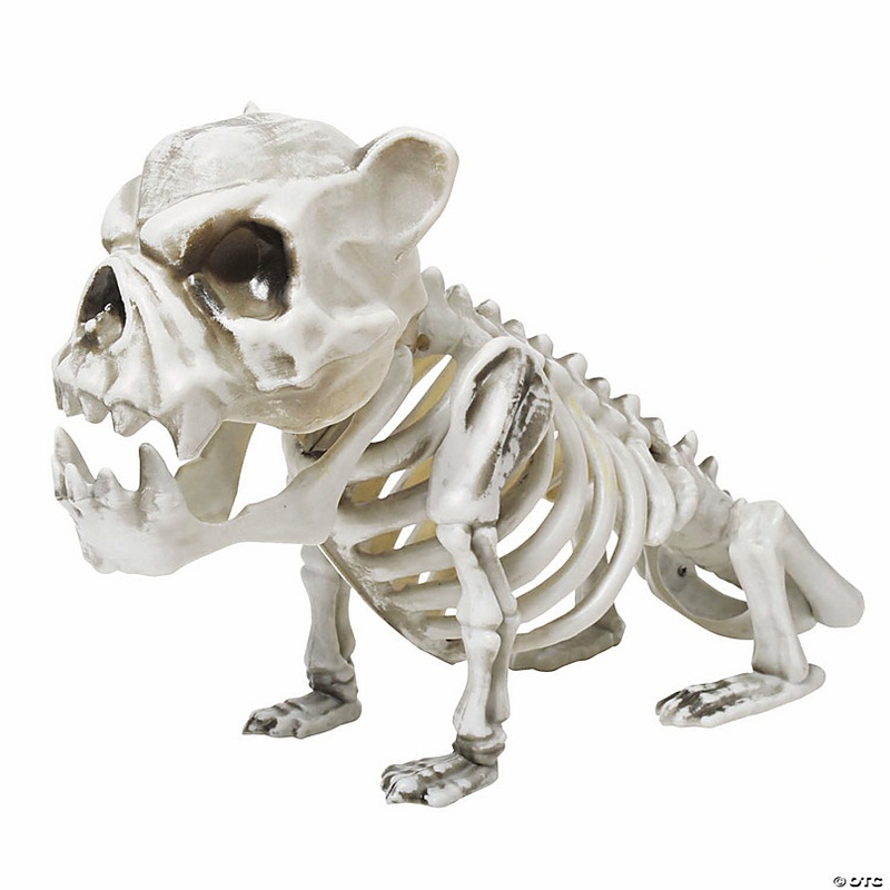 13 Plastic Skele-Bulldog Halloween Decoration