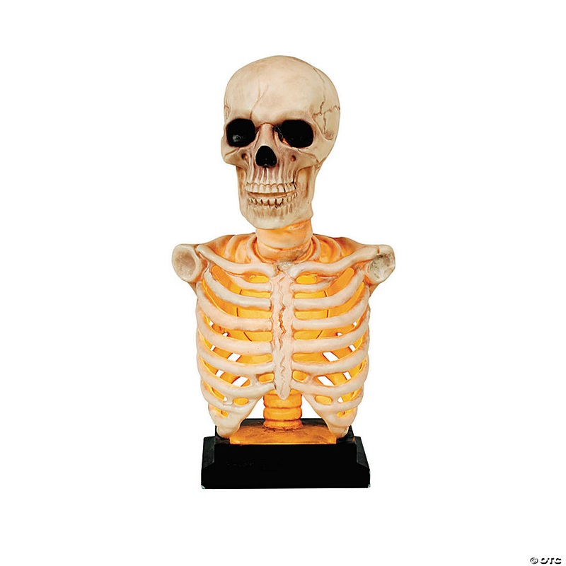 16 Skeleton Bust on Stand Plastic Halloween Tabletop Decoration