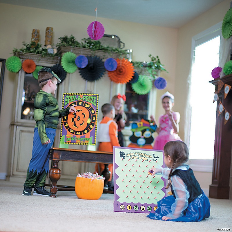 16 x 20 Halloween Jack-O'-Lantern Wood Disc Drop Game - 8 Pc.