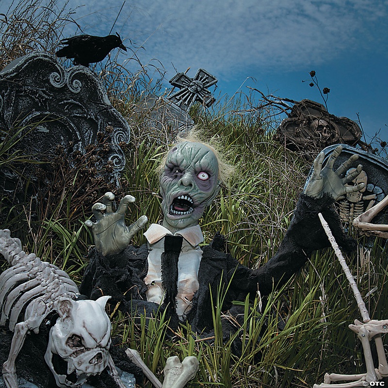 18 x 55 Groundbreaker Zombie with Lights & Sound Halloween Decoration