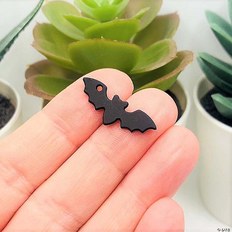 20 Pcs Halloween Black Bat Charms