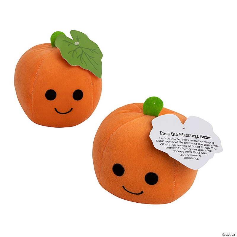 4 1/2 Pass the Blessings Stuffed Smiling Pumpkin Games  12 Pc.