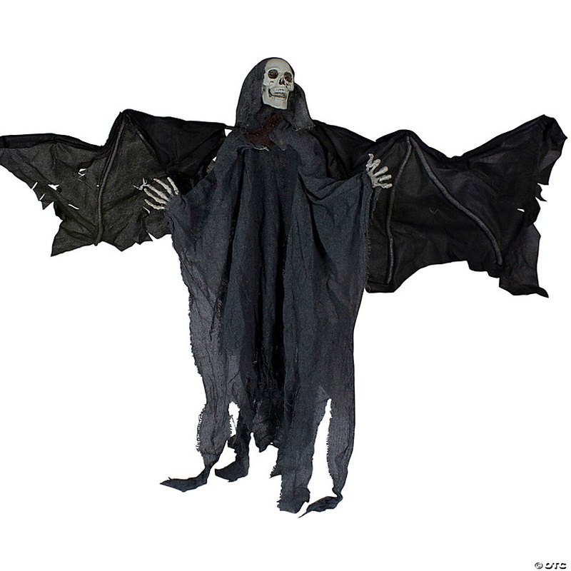 50 Animated Hanging Winged Grim Reaper with LED Eyes Halloween Decoration