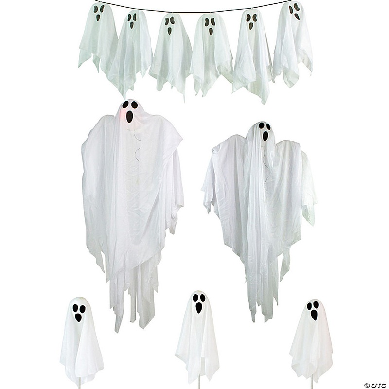 6-Piece Ghost Family Halloween Porch Display Decoration Set