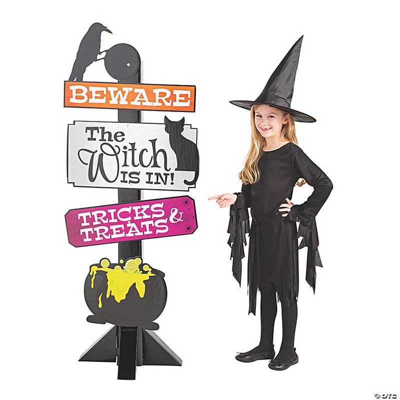 64 Witchs Brew Halloween Directional Sign Cardboard Stand-Up