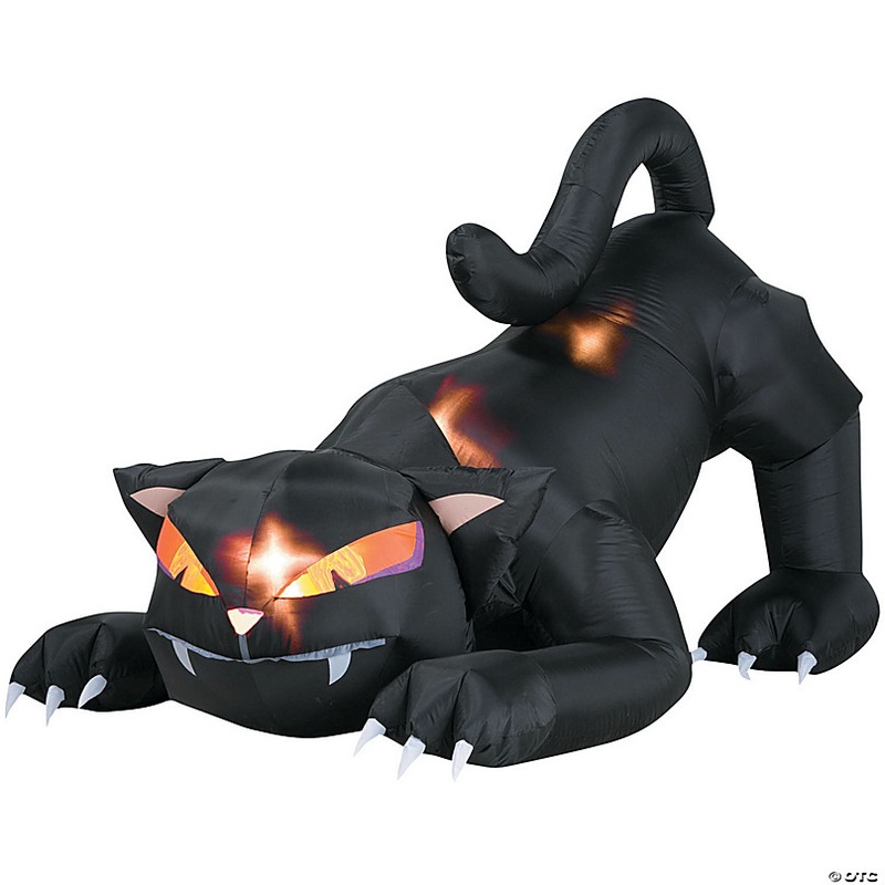 72 Blow Up Inflatable Black Cat With Turning Head Halloween Decoration
