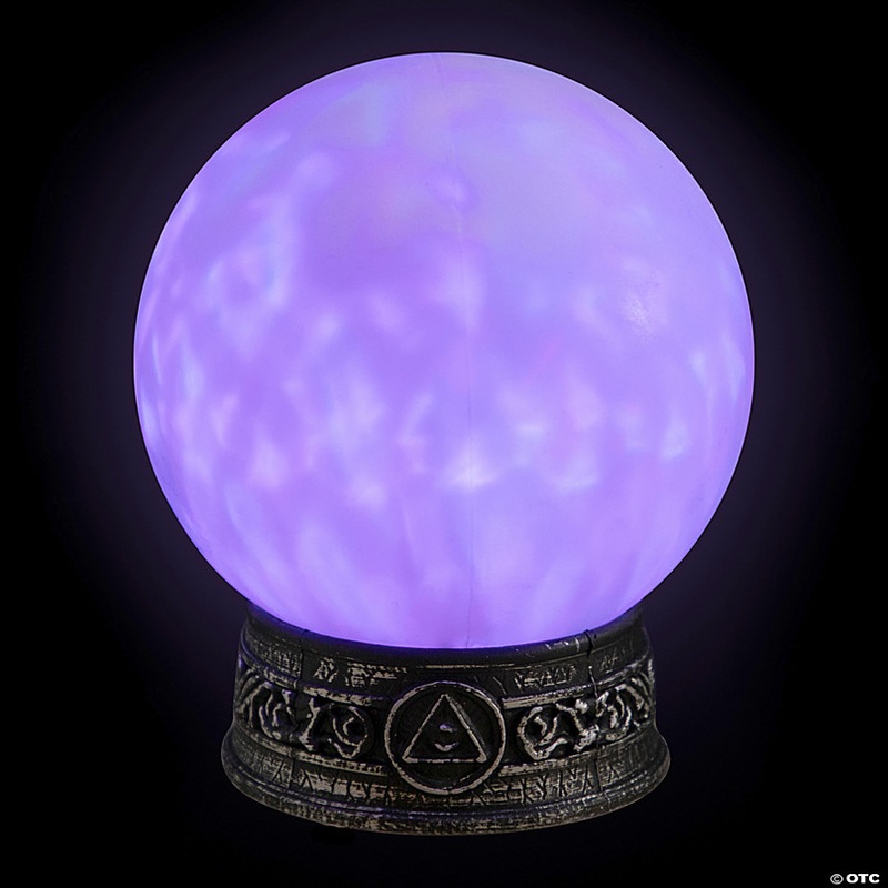 8 LED Lighted Mystical Crystal Ball with Sound Halloween Decoration