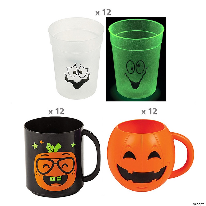 8 oz. - 12 oz. Halloween Child Reusable Plastic Drinkware Kit - 36 Ct.