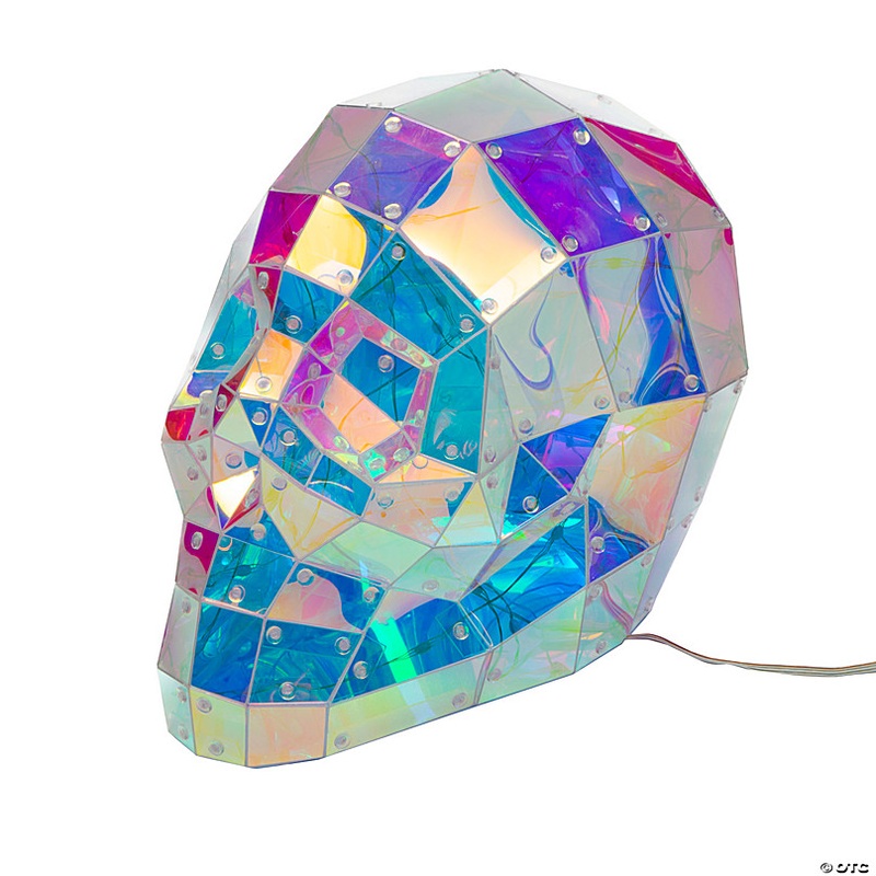 9 1/2 Halloween Multicolor Prismatic Skull Light-Up LED Light