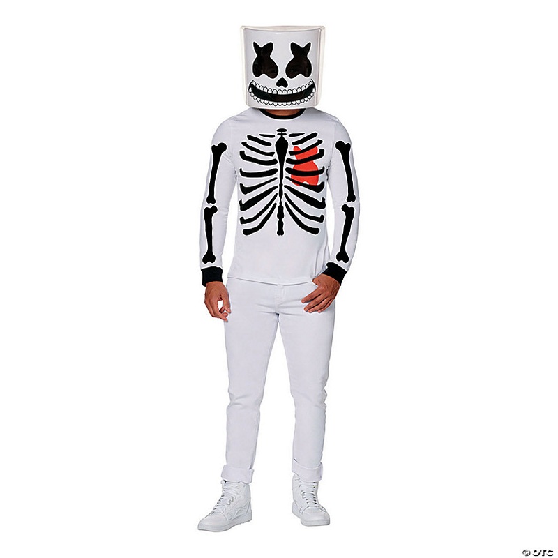 Adults Marshmello Black & White Mello Skeleton Costume