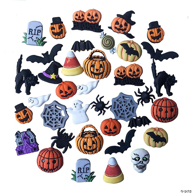 Buttons Galore and More Craft & Sewing Buttons - Halloween Novelty Button Assortment - 50 PC