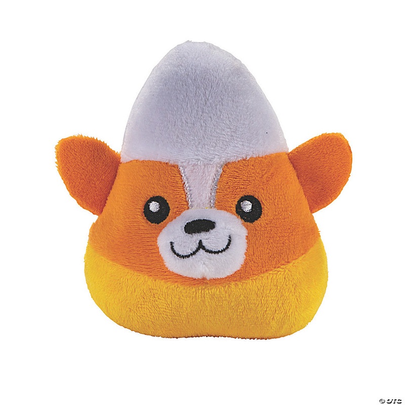 Halloween Candy Corn Stuffed Corgis - 12 Pc.