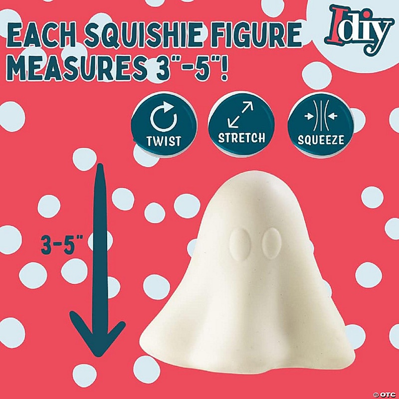 iDIY Jumbo Halloween Squishies (8 Spooky Shapes)-White Kawaii Scented Squishy Toys, Paint, Decorate, Scented Stress Relief Craft, Kids Activity/ Gift (4-6)