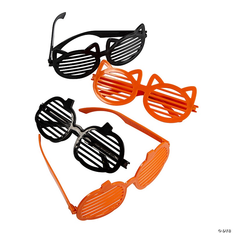 Kids Pumpkin & Cat Halloween Shutter Glasses - 12 Pc.