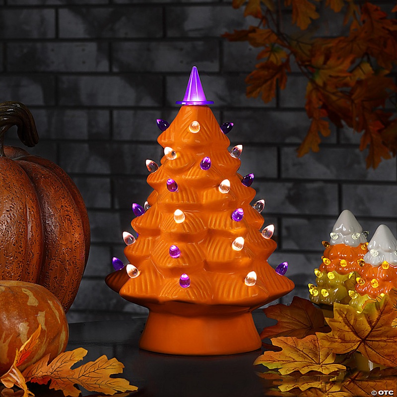 Mr. Halloween Orange Halloween Tree Tabletop Decoration