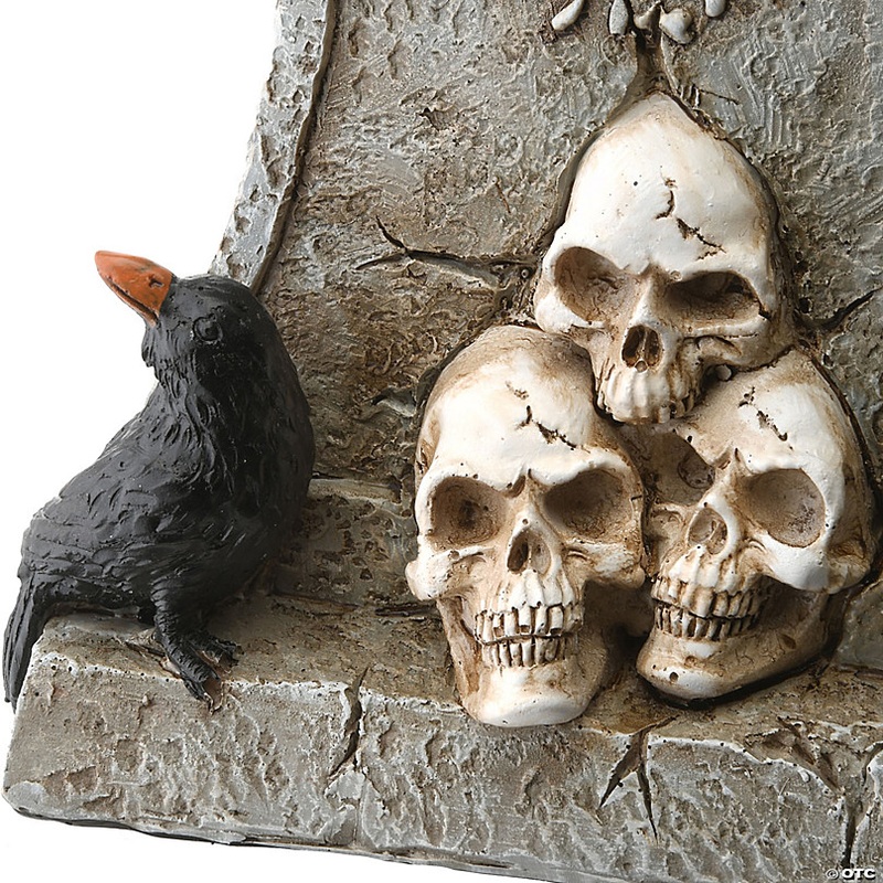 National Tree Company 12 in. Tombstone and Skeleton Reaper