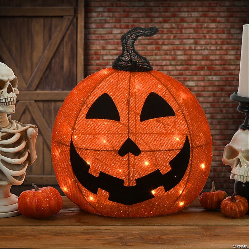 National Tree Company 16 in. Pre-Lit Happy Jack-O-Lantern