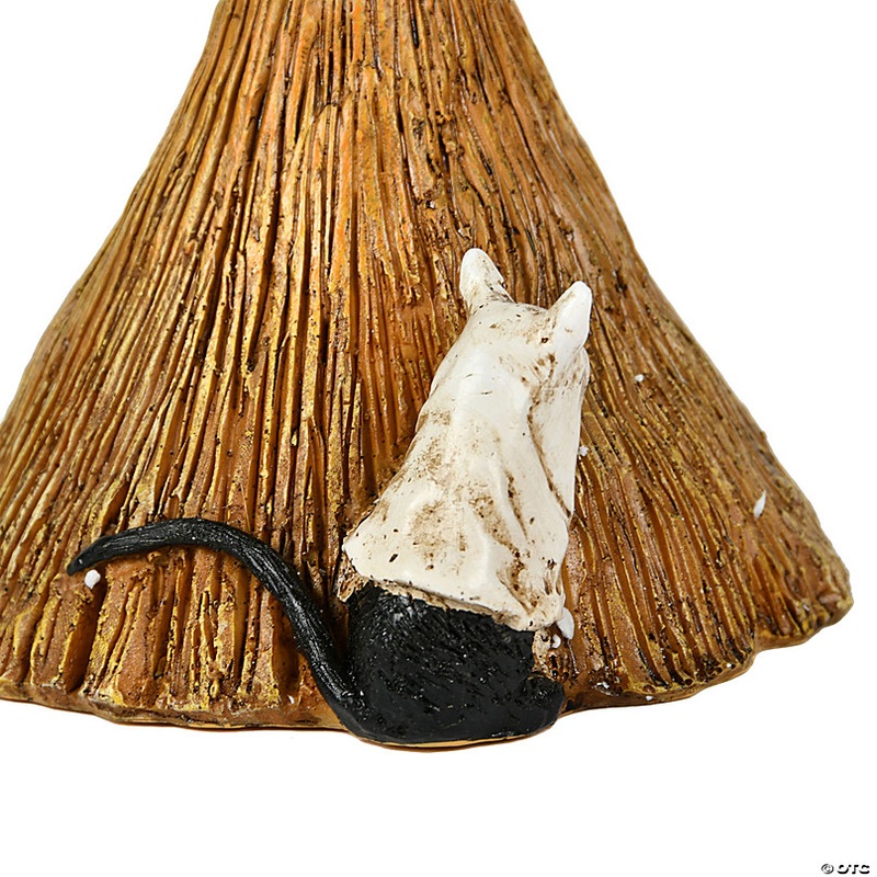 National Tree Company 21 in. Halloween Black Cat Climbing Broom