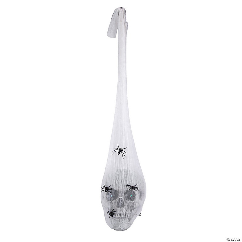 National Tree Company 27 in. Animated Halloween Hanging Skull, Sound Activated