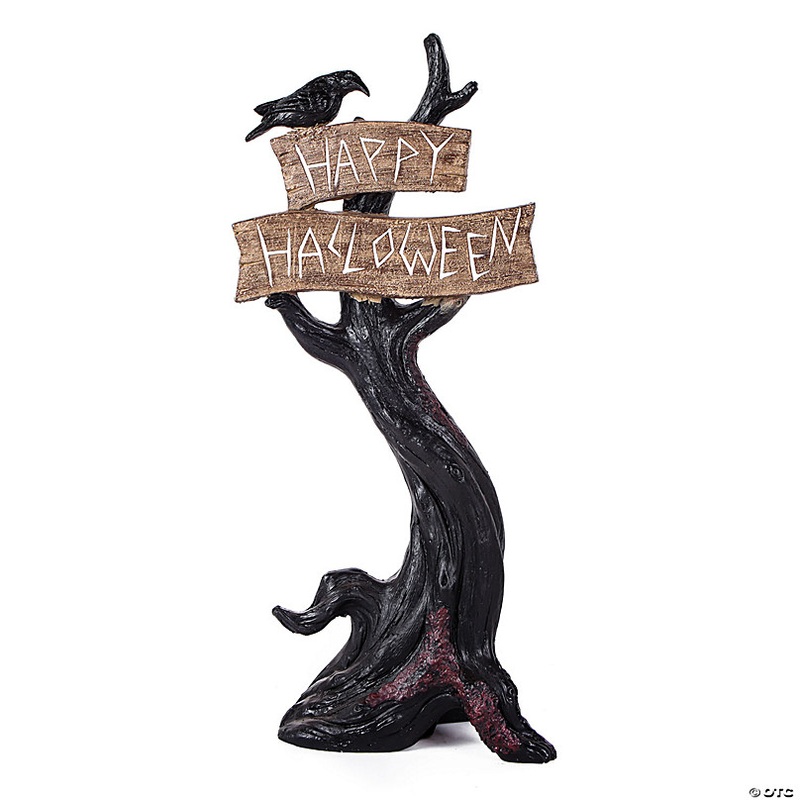 National Tree Company 32 in. Halloween Tree with Sign