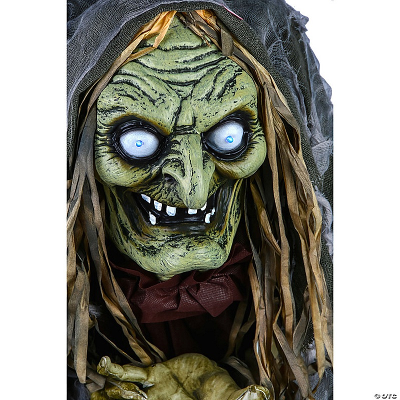National Tree Company 59 in. Animated Halloween Green Witch, Sound Activated