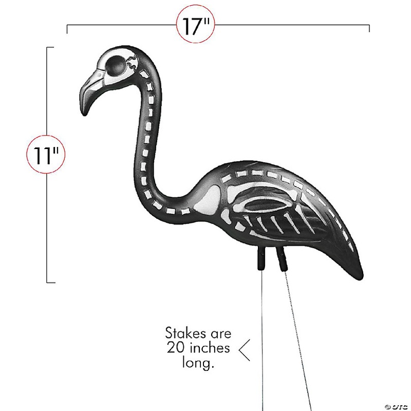 Skeleteen Zombie Skeleton Flamingo Yard Ornaments with Stakes, Pack of 2