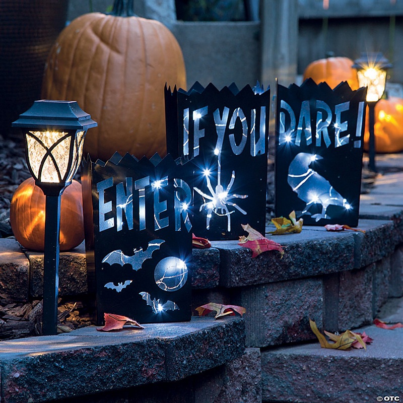 Vintage Metal Luminary Halloween Decorations - 3 Pc.