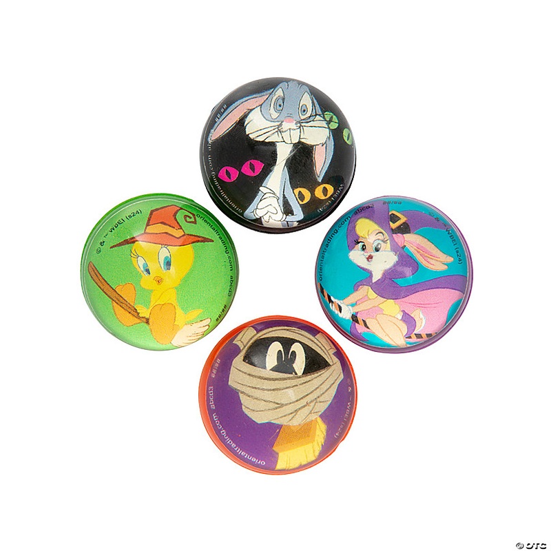 1 1/4 Mini Looney Tunes Halloween Rubber Bouncy Balls - 24 Pc.