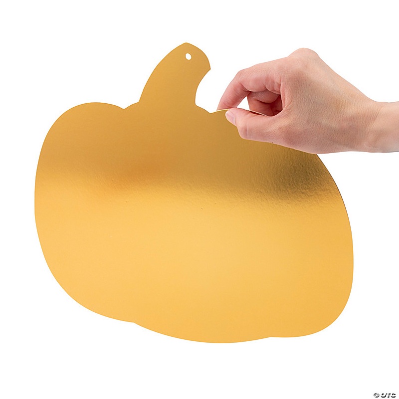 12 Iridescent Foil Pumpkin Cutouts - 12 Pc.